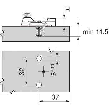 Prowadnik Blum 194E6100 modul wys.0mm, expando (z kołeczkami)